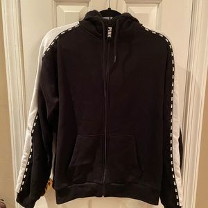 PINK black zip sweater